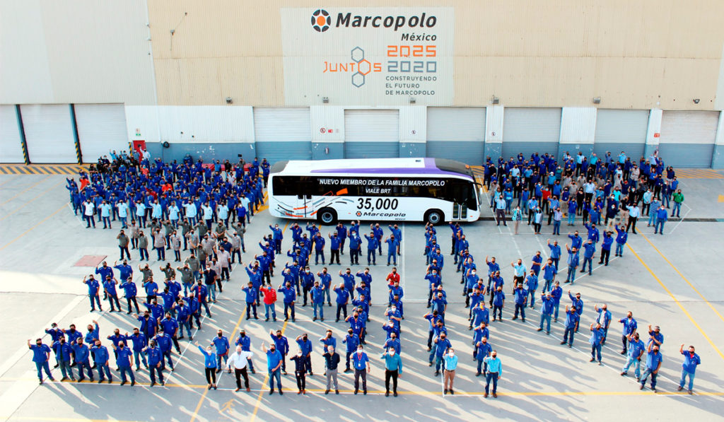 Marcopolo México produce la unidad 35,000 en planta García