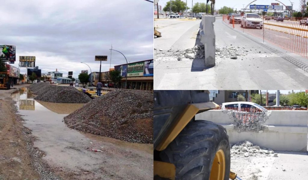 Fuertes lluvias retrasan obra en la curva de San Lorenzo en Cd. Juárez