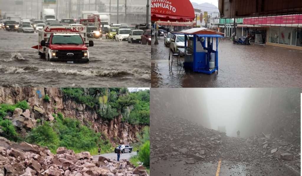 Lluvias causan inundaciones y derrumbes en Chihuahua, Sonora y Chetumal