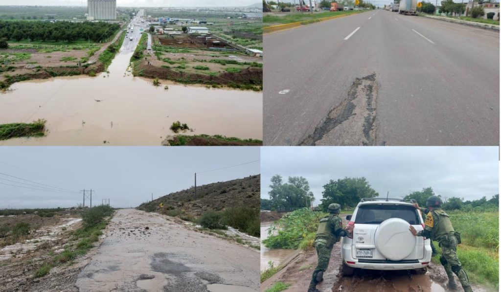 Lluvias dañan infraestructura y causan cierre de vialidades en el norte del país