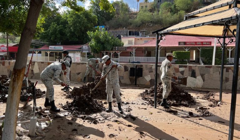 Apoya Guardia Nacional en desazolve de vías en Sonora, BC y BCS tras paso de Hilary