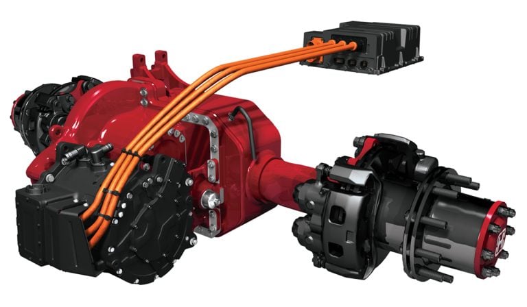 Hendrickson presenta el eje ELECTRAAX para electrificar buses y camiones medianos